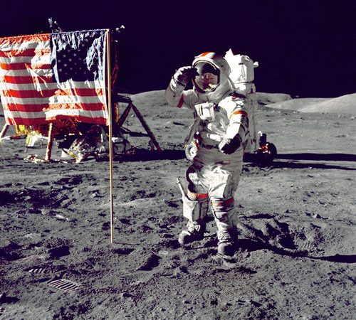 人类登陆月球的图像